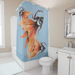 Golden Eye Surreal Goldfish Fantasy Art Any Colour Shower Curtain
