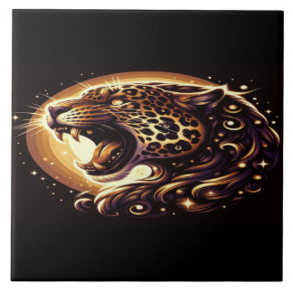 Golden Eyed Leopard Ceramic Tile