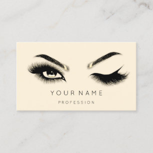 Golden Eyelash Brows Microblading QRCODE Yellow Business Card
