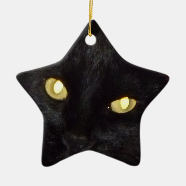 Golden eyes ceramic ornament (Front)
