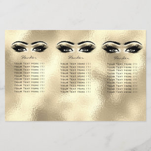 Golden Eyes Makeup Eyes Lashes DL 3 Leaflet Flyer