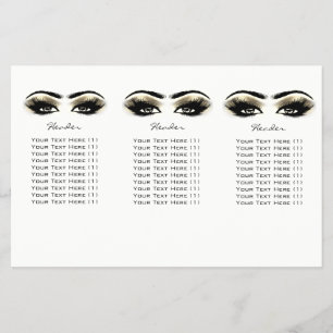 Golden Eyes Makeup White Lashes DL 3 Leaflet Flyer