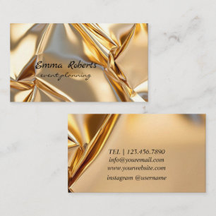 Golden Fabric Folds Highlights Elegant Business Card