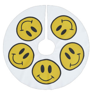 Golden face brushed polyester tree skirt