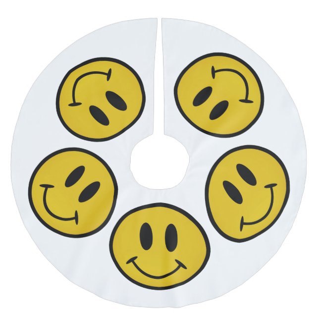 Golden face brushed polyester tree skirt (Front)