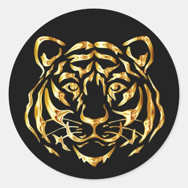Golden Face Tiger Sticker (Front)