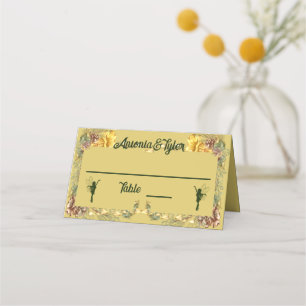 Golden Fairies Forest Wedding Place Card