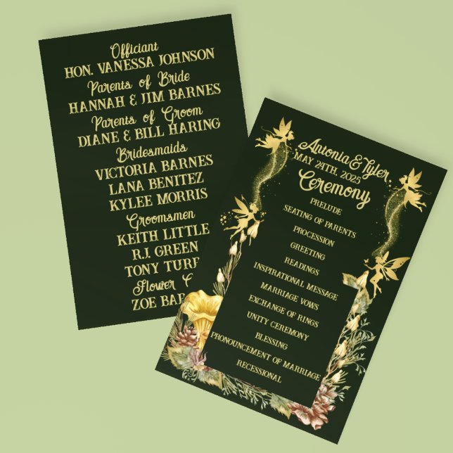 Golden Fairies Forest Wedding Program (Creator Uploaded)