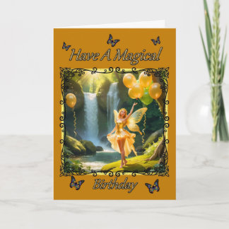 Golden Fairy for Young Girl Birthday Card