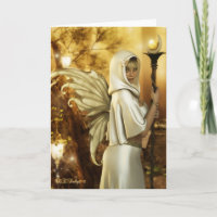 Golden Fairy in Forest Greeting card