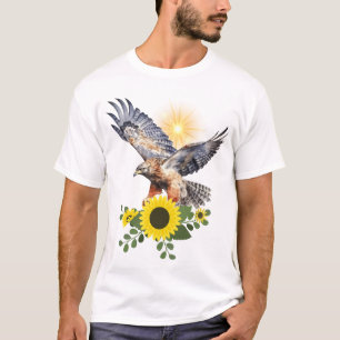 Golden Falcon Carrying the Flower of Luck in Sunli T-Shirt