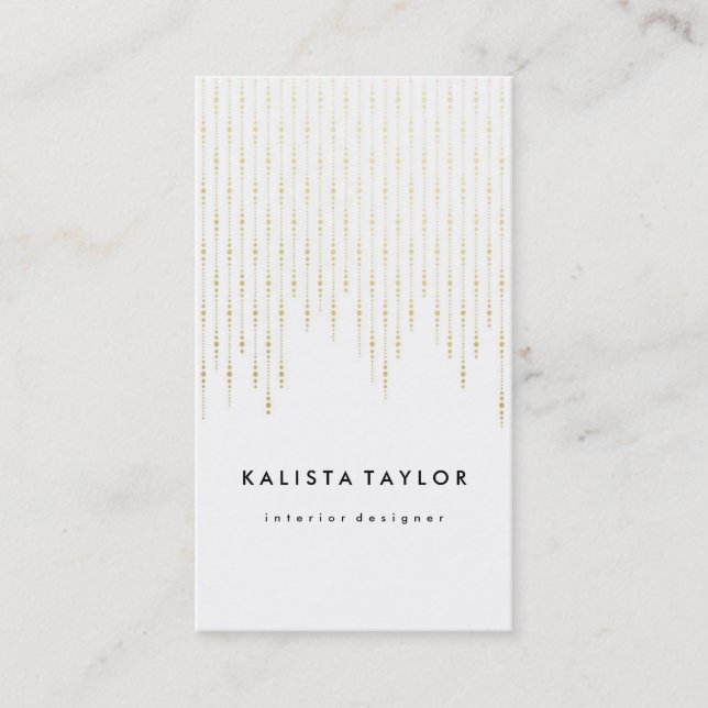 Golden fall confetti business card (Front)