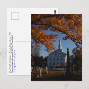 Golden Fall Foliage View Of Church From Cemetery Postcard