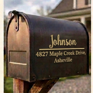 Golden Family Name & Address Mailbox Personalised
