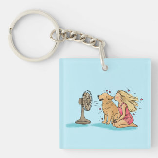Golden Fan Girl Key Ring