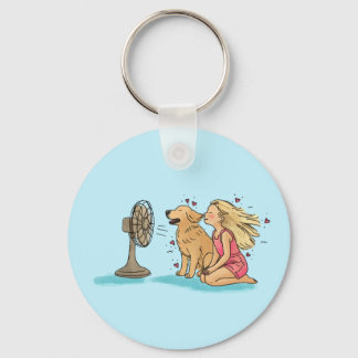 Golden Fan Girl Key Ring