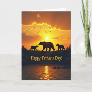 Golden Fathers Day Bears Card