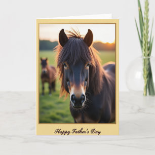 Golden Fathers Day Horse Card