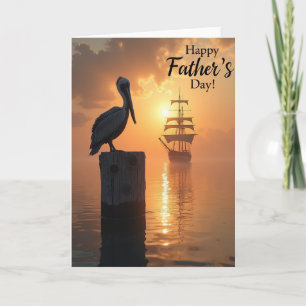 Golden Fathers Day Sailing Card