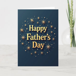 Golden Fathers Day Wishes Card