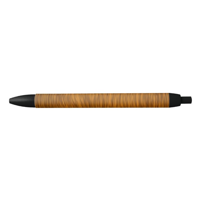 Golden Faux Rough Wood Background Black Ink Pen (Front)