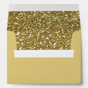 Golden Faux Sparkles Style Texture Print Envelopes
