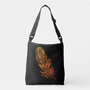 Golden Feather Art All-Over-Print Cross Body Bag