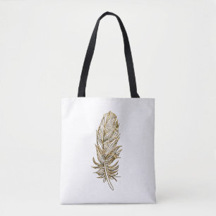 Golden Feather Art All-Over-Print Tote Bag