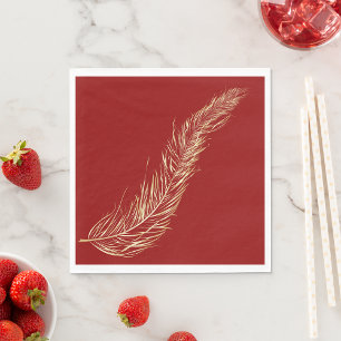 Golden Feather Napkin