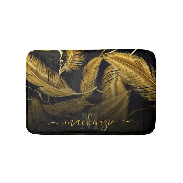 Golden Feathers Bath Mat (Front)