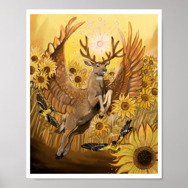 Golden Feilds Mule Deer Poster (Front)