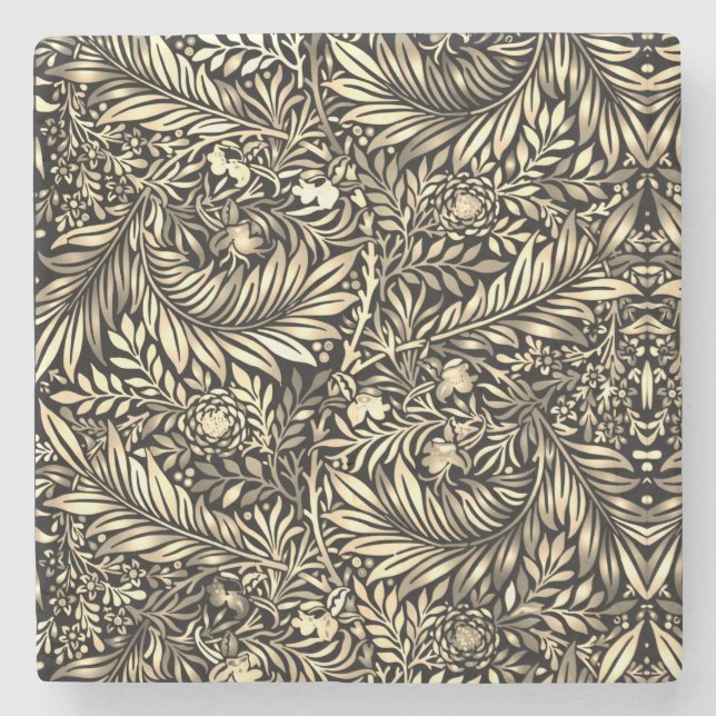 Golden Fern  Stone Coaster (Front)