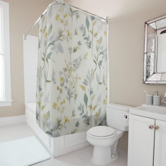 Golden Ferns Shower Curtain (In Situ)