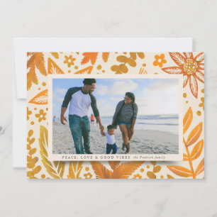 Golden Festive Botanical Holiday Photo Christmas