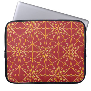 Golden Festive Starry Laptop Sleeve