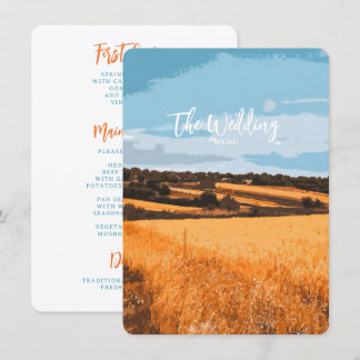 Golden Field Rustic Sunlit Summer Country Menu