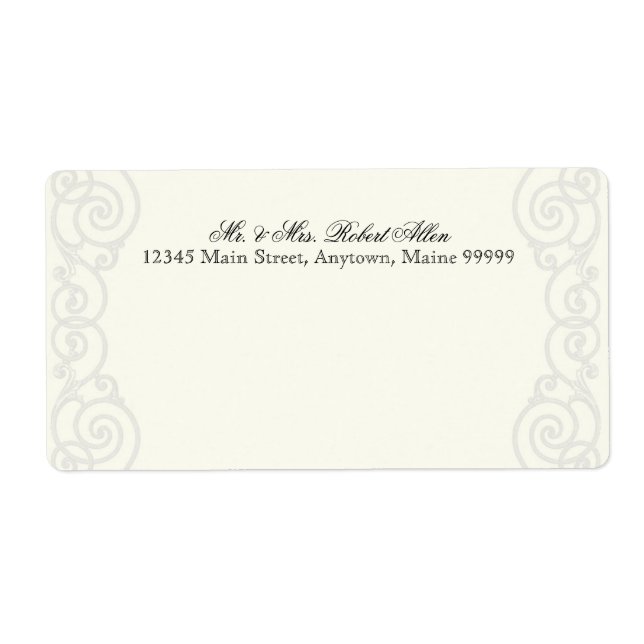 Golden Filigree, Grey - Return Address Labels (Front)