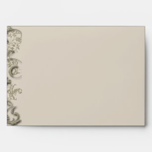 Golden Filigree Style Wedding Envelope