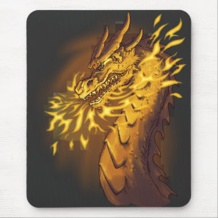Golden Fire Dragon Mouse Pad