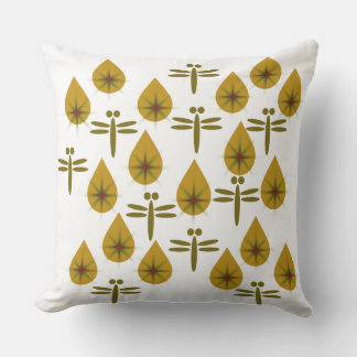 Golden Fireflies and Petal Glow Pattern Cushion