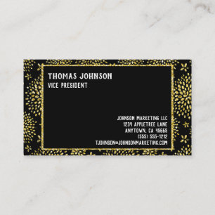 Golden Fireworks Style Seven Line Custom Business Card