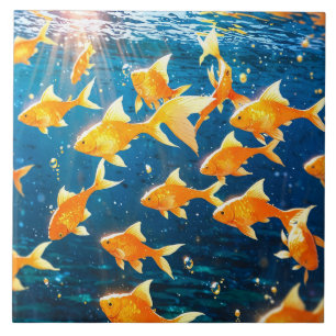 Golden fish Ceramic Tile