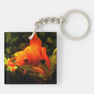 Golden fish key ring