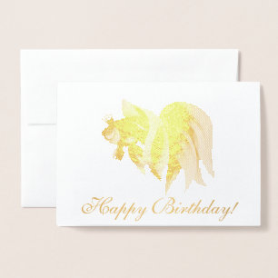 Golden fish princess for birthday gift foil card
