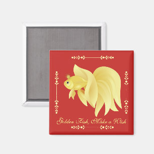 Golden fish princess magnet