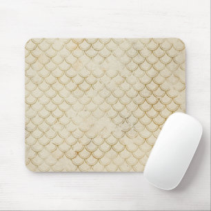 Golden Fish Scales Retro Grunge Mermaid Tail Sea Mouse Pad
