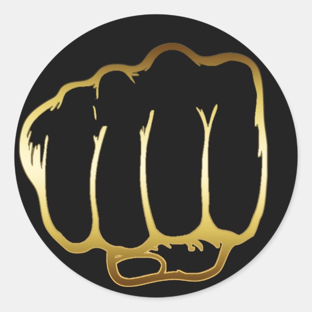 GOLDEN FIST CLASSIC ROUND STICKER (Front)