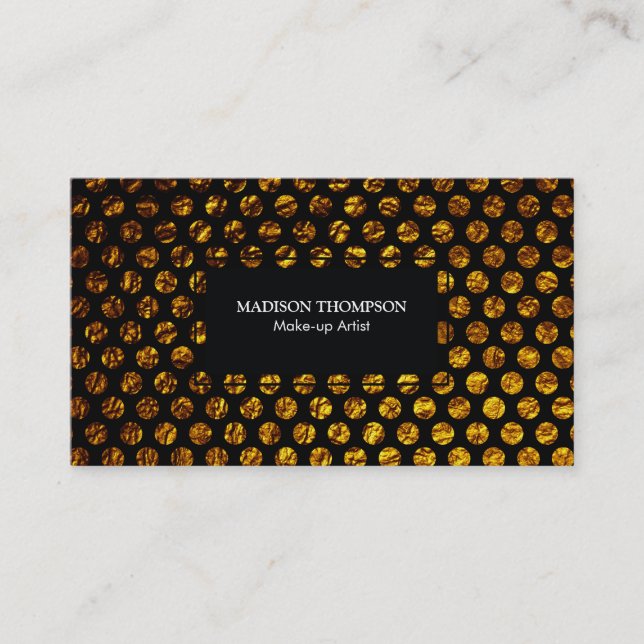 Golden Flake Polka Dots Business Card (Front)