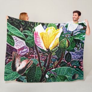 Golden Flame Fleece Blanket