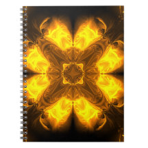 Golden Flame Kaleidoscope Fractal Art